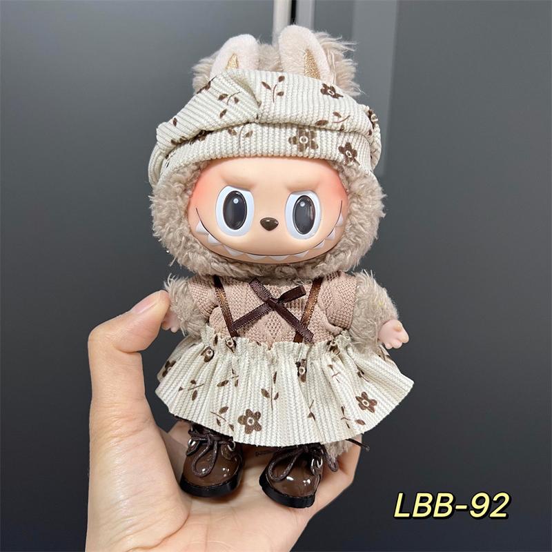 Product Introduction of Labubu Doll Clothes Vinyl Labubu 17cm Plush Toy Cute Dress-Up Casual Outfit Skirt Plush Toy Clothes 9