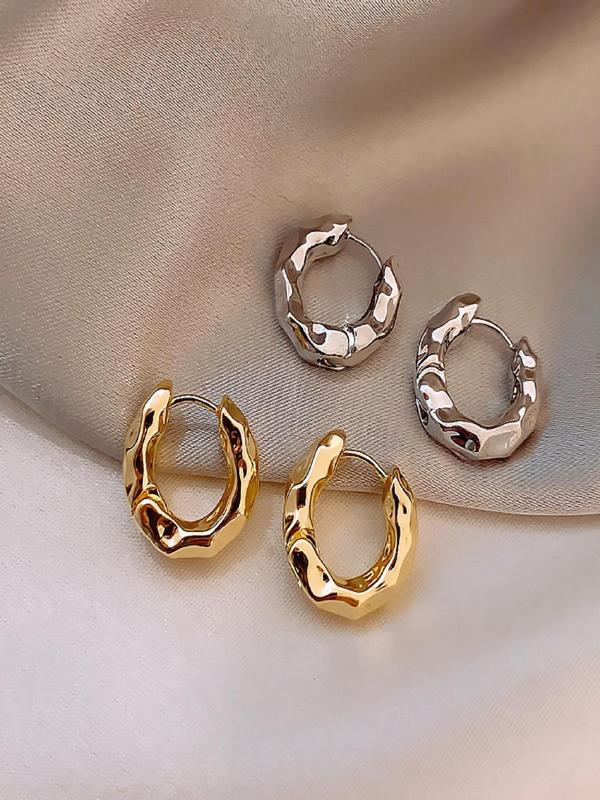 Vintage Minimalist Hoop Earrings, Fashionable Jewelry for Women & Girls for Party, Daily Decor, Trendy All-match & Exquisite Jewelry for Birthday Gift 0