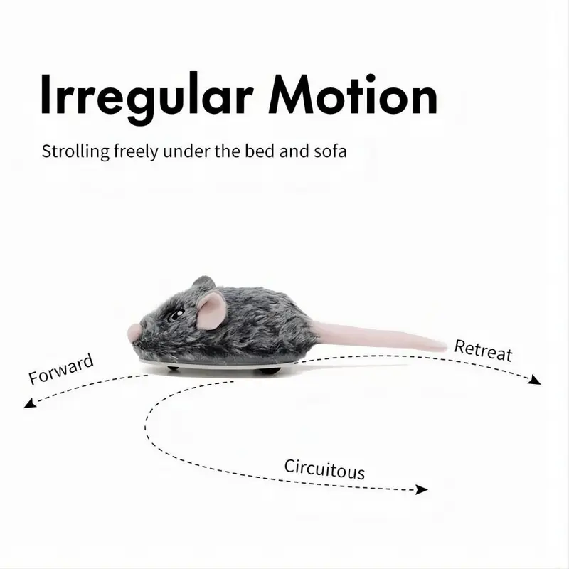 Shaking Tail Motion Activated Mouse Toy, Rechargeable Cat Interactive Toy with Sound, Indoor Cat Toy, Pet Supplies for Small Medium Large Cats 5