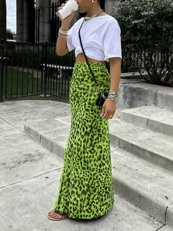 Women's Leopard Print High Waist Bodycon Skirt, Fashion Fitted Casual Long Skirt for Daily Outdoor Wear, Ladies Bottoms for Summer, Womenswear, Skirts for Women, Casual Fashionable Skirt, Boho Casual Skirt 4