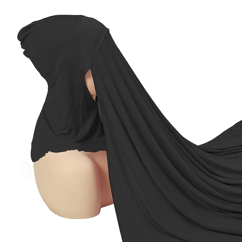 Solid Color Convenient Hijab With Modal Pullover Hijab Thin Breathable Instant Hijab Scarf 2 In 1 Integration Casual Sunscreen Elastic Head Wrap 5