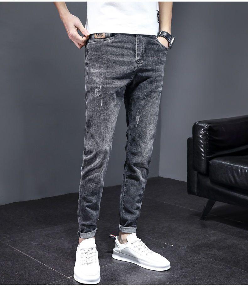 Product Introduction of Quần Jean Nam, Hợp Xu hướng, Dáng Ôm, Quần Mỏng, Bộ Sưu Tập Xuân Thu Mới 2024, Phong Cách Hàn Quốc, Co Giãn, Quần Dài Thường Ngày Pants 3