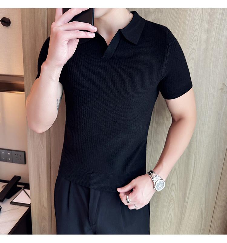 Product Introduction of Áo Polo, Mỏng Vừa Vặn, Phong Cách Thường Ngày, Không Nhăn, Thời Trang, Thiết Kế Đơn Giản, Màu Trơn ngắn Tay, Cổ Áo bẻ xuống, Làm Bằng Dệt Kim, Thích Hợp Cho Mùa Hè, Không Khí Tươi Mới, Phong Cách Nam 18