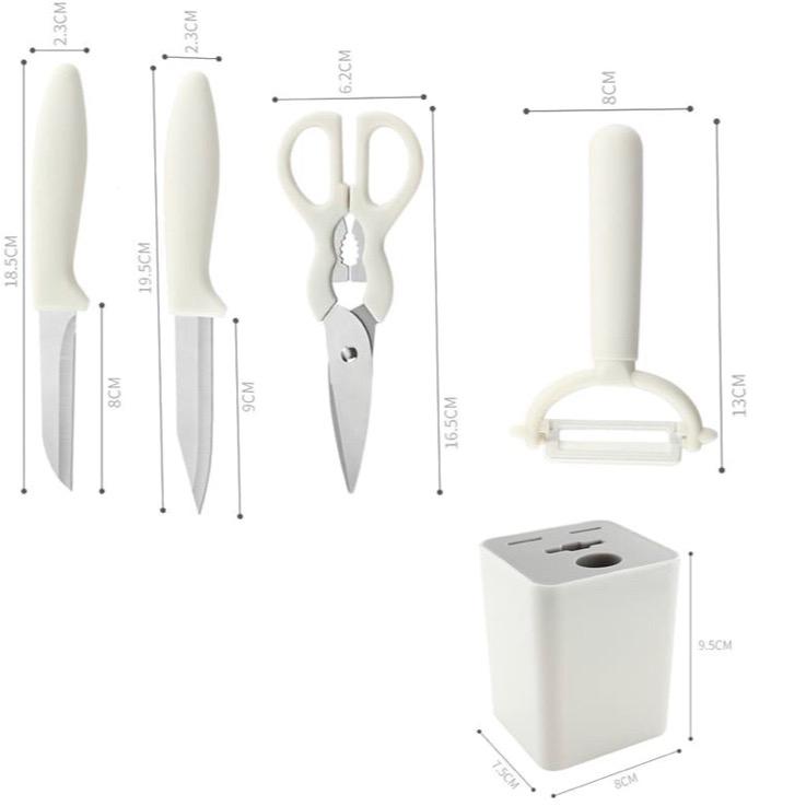 kitchen tools 5in1, pisau set dapur, kitchen knife set 4
