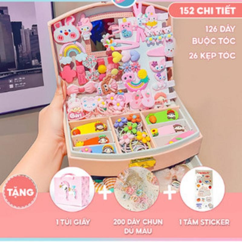 Kẹp tóc Hộp phụ kiện kẹp tóc PinkiBox cực dễ thương xinh xắn làm quà tặng sinh nhật cho bé gái