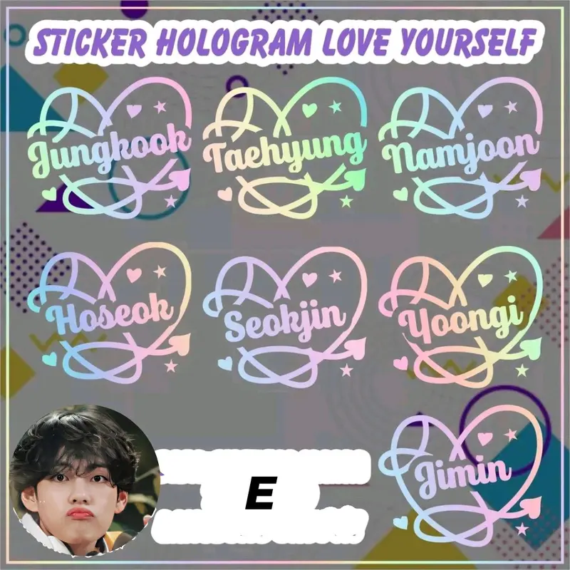 STIKER NAMA BTS LOGO LIGHSTICK HOLOGRAM ARMYBOM 4