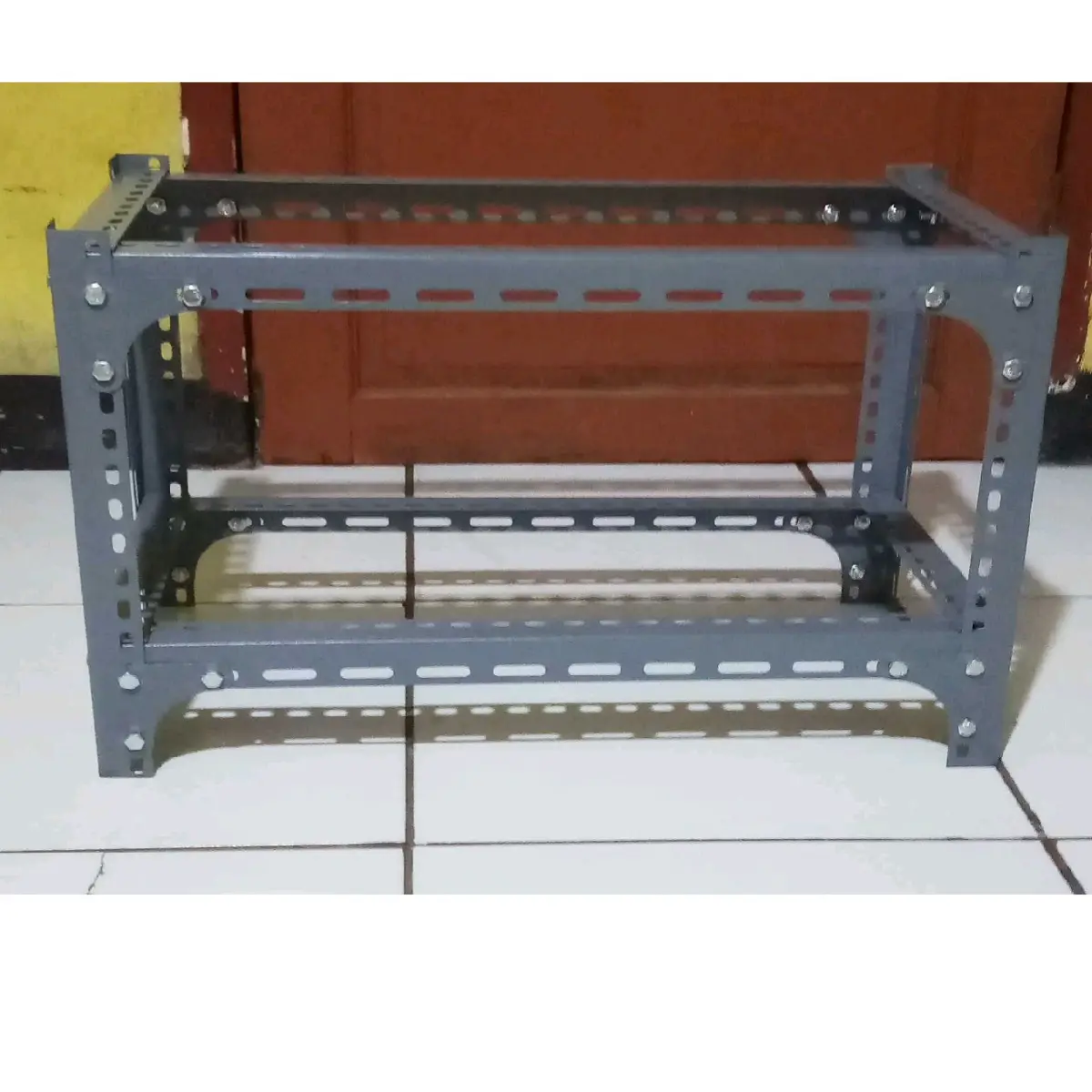 Rak/meja 2susun besi siku lubang 80x40 Tahan Lama Penyimpanan