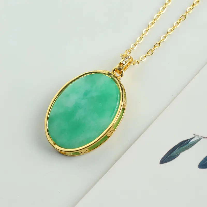 A Natural Stone Pendant in Green And Blue Hues, a Premium Mineral Necklace Pendant, Suitable for Everyday Wear And As a Holiday Gift. Perfect for Valentine'S Day. 4