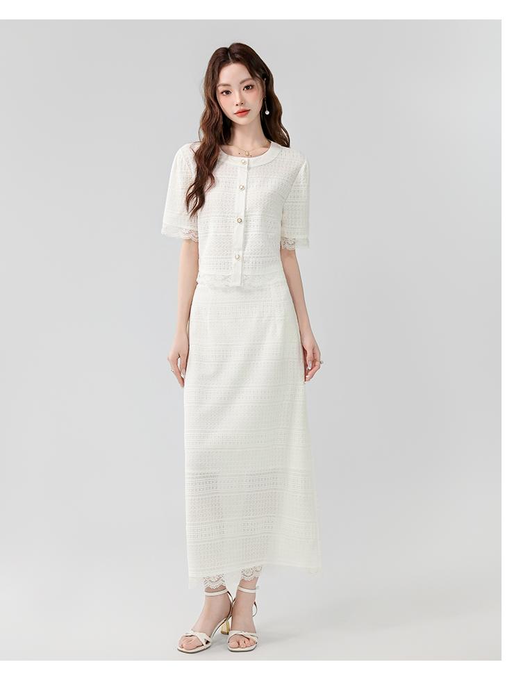Product Introduction of Exclusive New High-End Dress 2025 Summer New Elegant Small Fragrance Style Heavy Lace Cover-Up Slimming Long Set Dress Luxury Women's Fashion 1