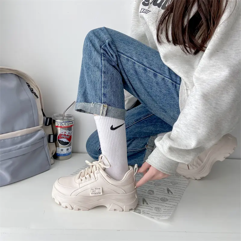 Sepatu Sneakers Wanita "ALEXA" Coffee And Cream SW-323 Karet Olahraga Casual Shoes Sport Kasual Cewek Cewek 7