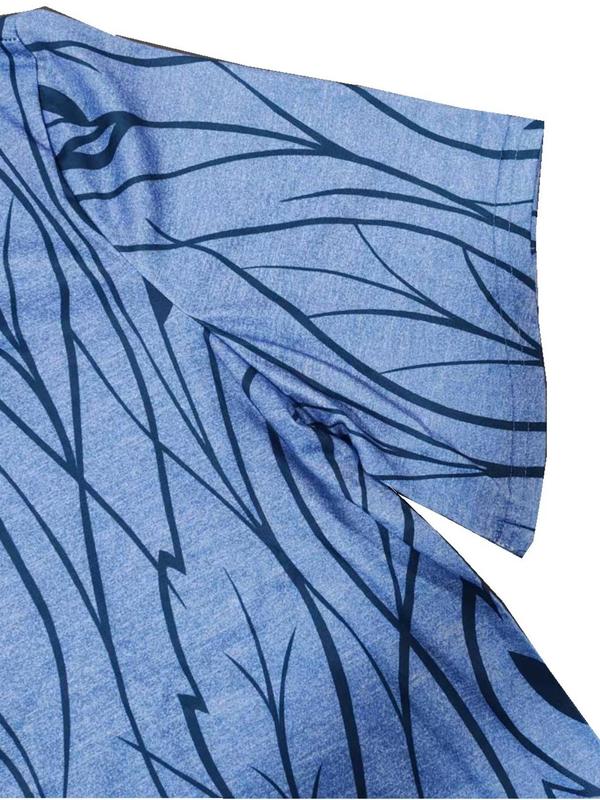 Plus Size Leaf Print Batwing Sleeve Tee, Casual Scoop Neck Half Sleeve T-shirt for Summer, Women's Plus Size Clothing for Daily Wear 2