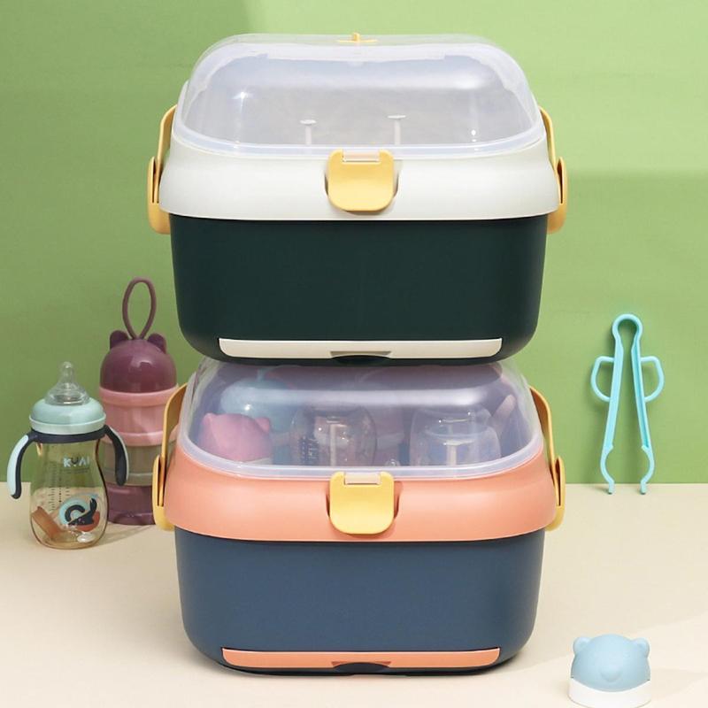 Product Introduction of Baby Bottle Storage Box Dustproof Drain Bottle Thickened Plastic Bottle Storage Box 21
