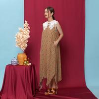 Gambar NONA Doris Short Sleeve Pleat Dress Cameo Green - Dress Wanita dari Nonaetal Kota Depok 3 Tokopedia