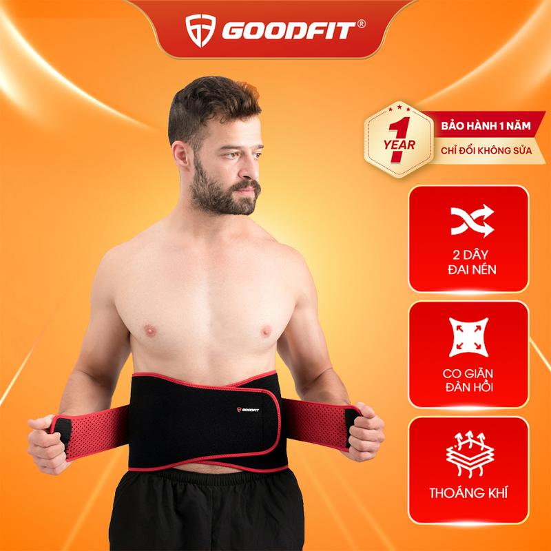 Đai lưng cột sống mềm GoodFit  trợ lực 2 lớp đai trong đai ngoài, bảo vệ cột sống GF723WS