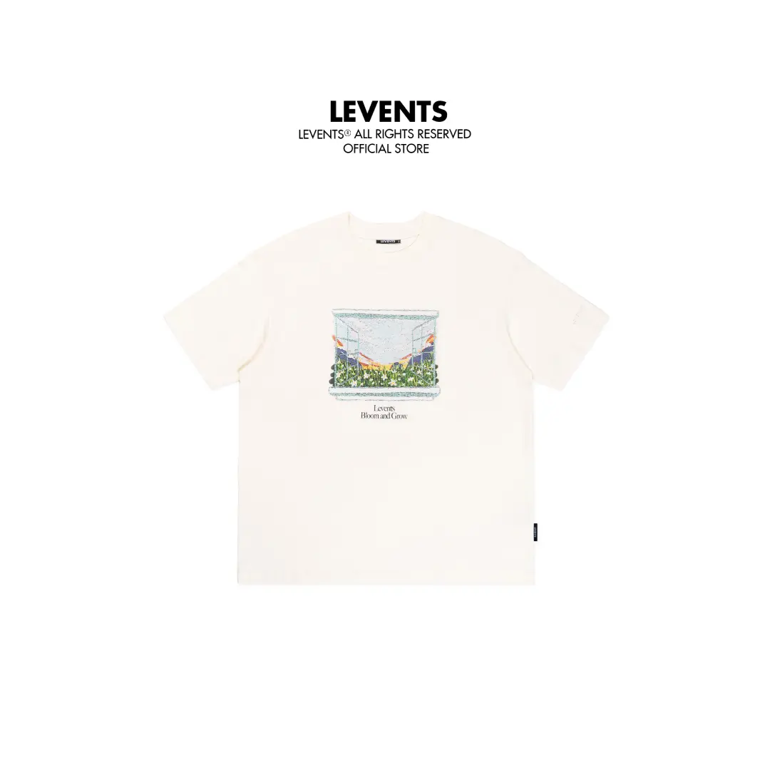 Áo Thun Levents Flowers Window Tee 100% Cotton Unisex T-shirt Oversized