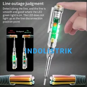 Obeng Tespen Minus Test Listrik Tespen Lampu Led Merah Hijau Tester Sensor Detektor Viral