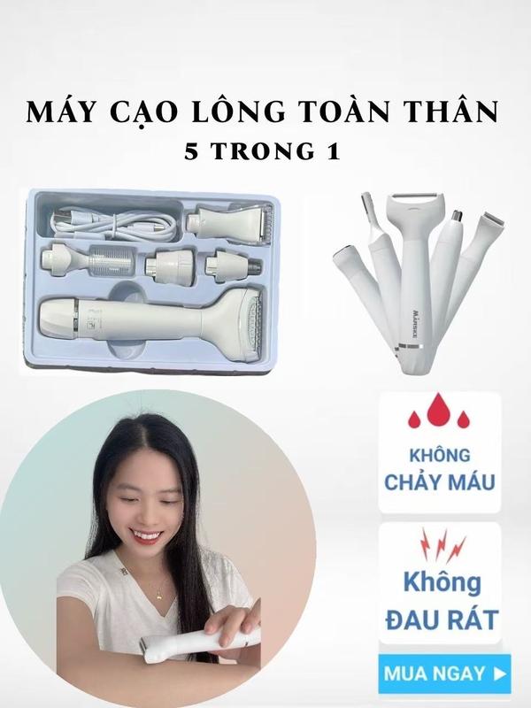 Máy Cạo Lông Toàn Thân Đa Năng 5 Trong 1 Cạo Lông Vùng Kín vùng bikini