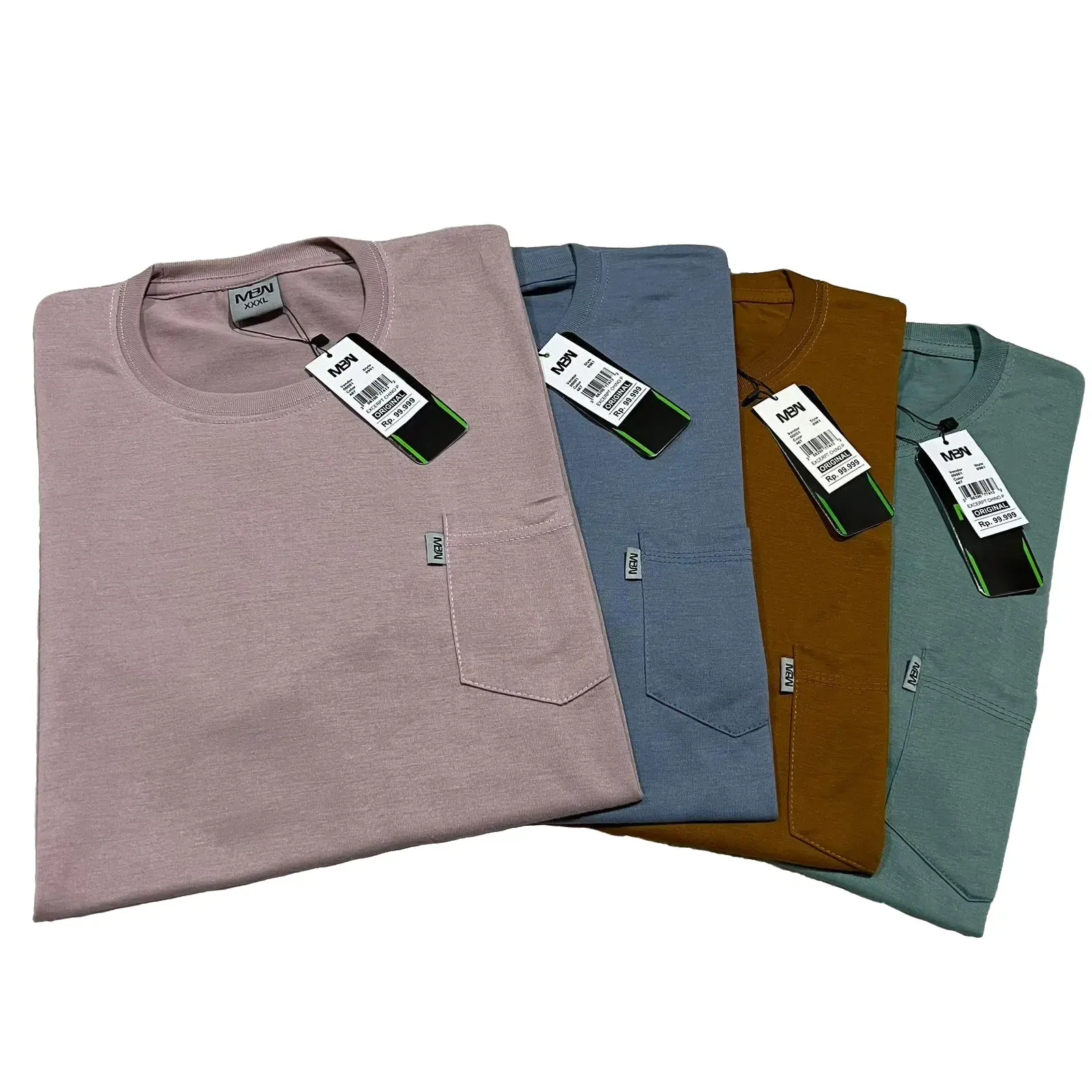 Isi 4 pcs Kaos Pocket saku Pria Wanita Dewasa L XL XXL XXXL Warna Random tidak bisa request warna  Semi Katun Polos Oblong Distro