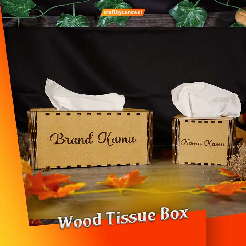 Box / Kotak Tissue  Elegan kayu ( Custom Nama) 1