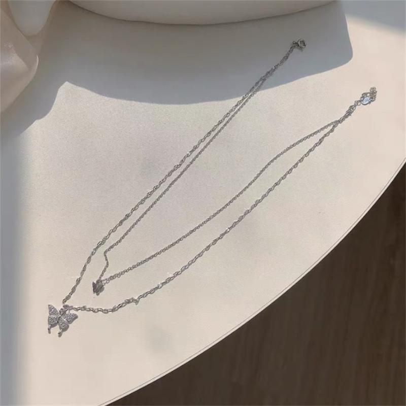 Vòng Cổ Mặt Dây Chuyền Mặt Bướm, Thiết Kế Đôi, Thời Trang Nữ, Độc Đáo, Thích Hợp Cho Bé Gái, Vòng Cổ Dây Chuyền Xương Đòn 1