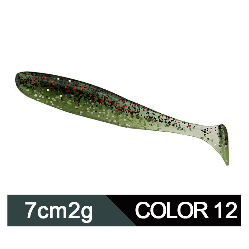 Product Introduction of Factory Soft Bait in Stock Wholesale Topmouth Culter Weever 6/7/9/12cm Lure Superbait Two-Color T Tail 17