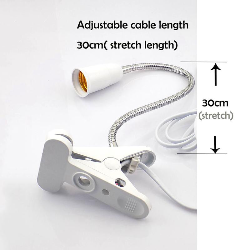 Product Introduction of E27 light bulb Lamp AC power supply base Flexible holder EU US uk Plug socket desk Clip  2KSG 101
