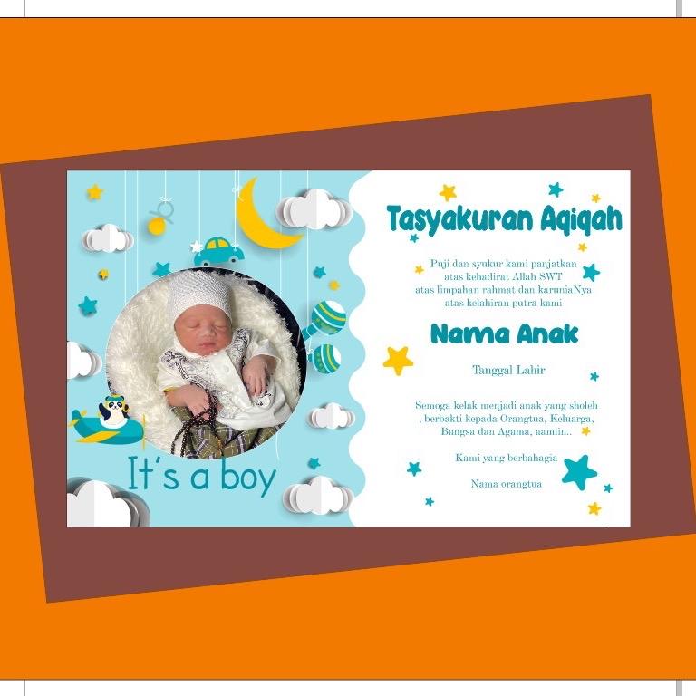 stiker aqiqah bayi dan stiker tasyakuran kelahiran 8,8 cm x 5,5 cm bebas foto 4