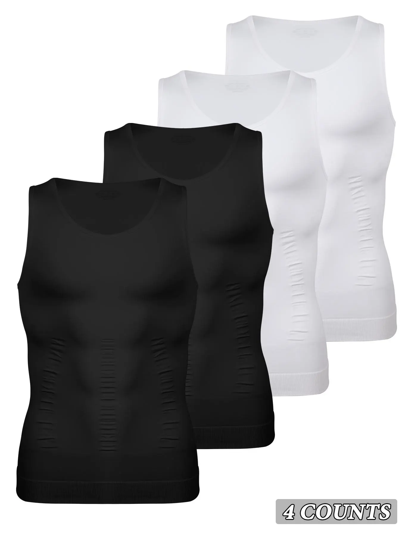Men's Solid Color Compression Shapewear Tank Top, Breathable Comfortable Shaper Vest, Tummy Control Shapewear for Men