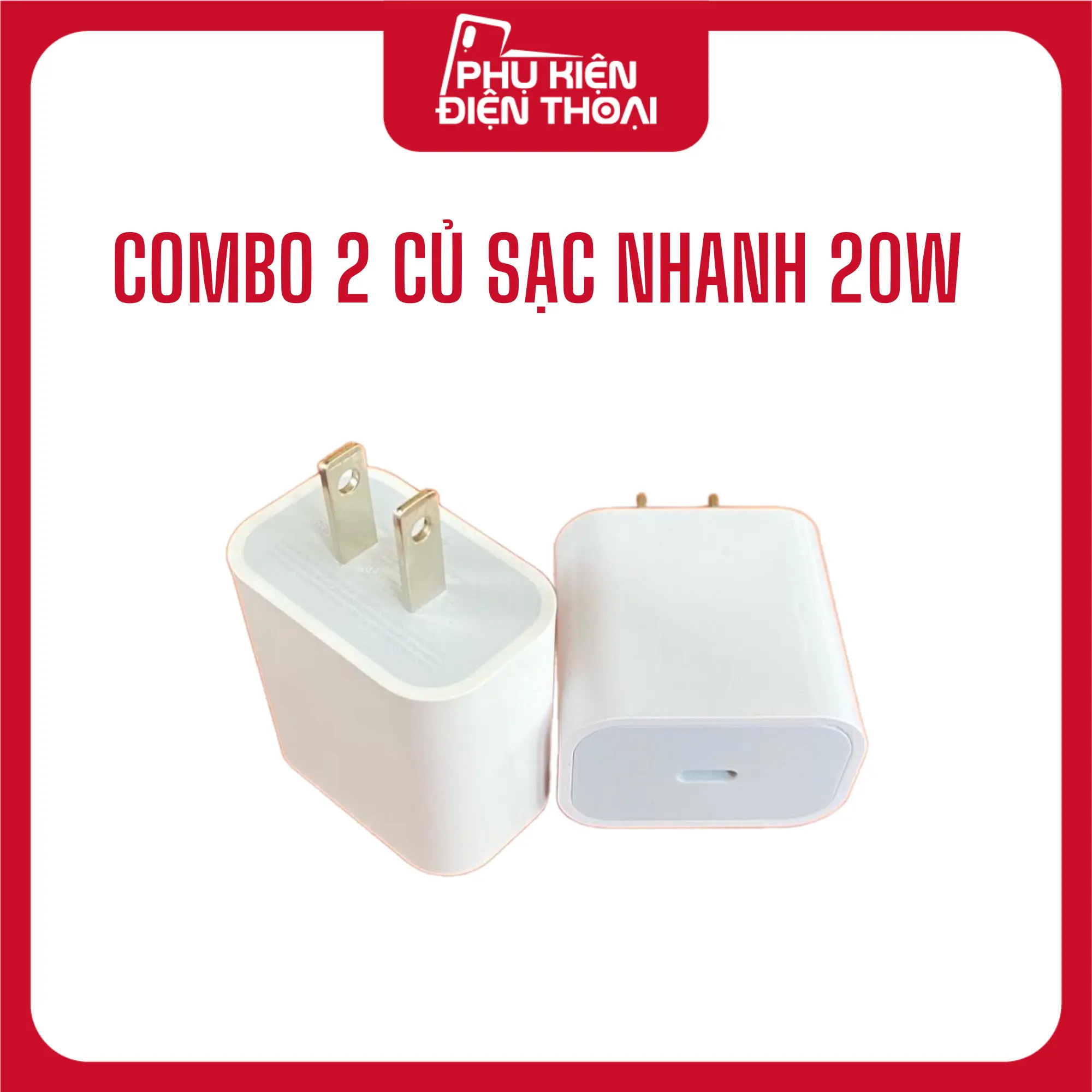 Combo 2 Củ Sạc Nhanh 20W -  Dùng Cho Các Dòng Máy iOS 6 - 15 Pro Max - Sạc Nhanh, Hỗ Trợ Giảm Nhiệt Khi Sạc