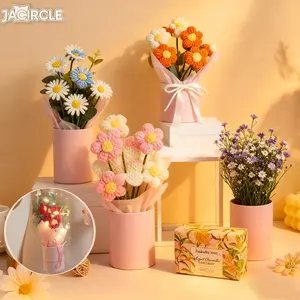 Crochet flower bouquet /bunga buket rajut/Matahari Flower Rajut/Handmade Bouquet Crochet Tulip Rose/Anniversary Wisuda Hadiah