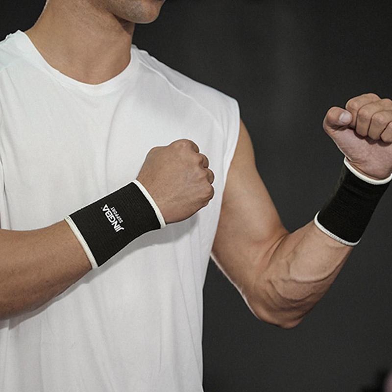 JINGBA Sports Wrist Brace, High Knitted Elastic Breathable Outdoor Badminton Basketball Weightlifting Training Brace Knitted Wristbands 4