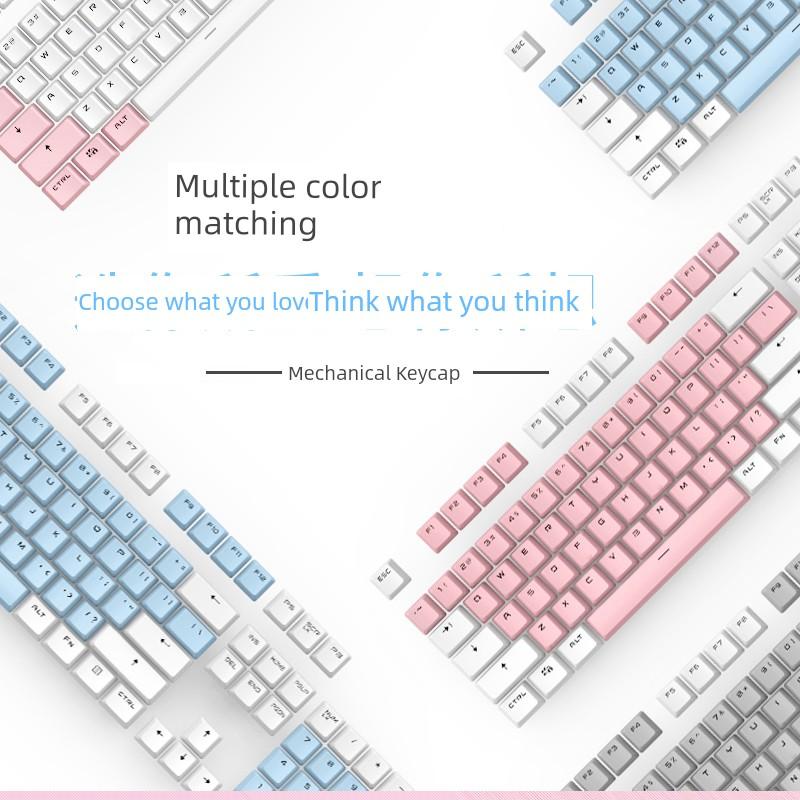 keycap keycap anime Bàn phím cơ khí Daryu EK815 nắp phím gốc đôi màu trắng xanh…