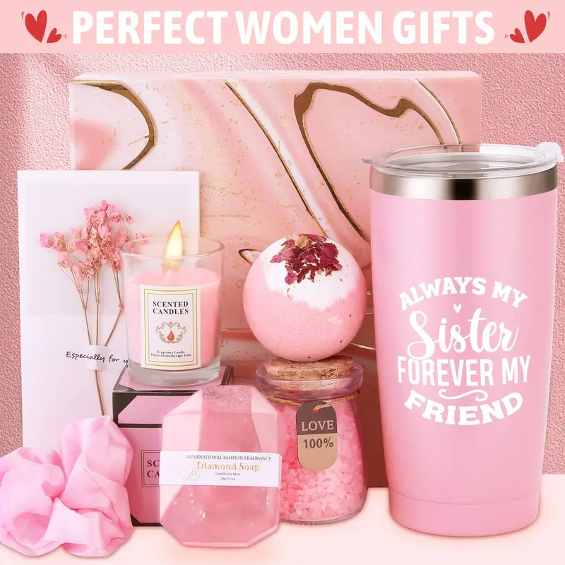 Women Gift Basket, 1 Set Pink Stuff for Best Mom Ever, Mother in Law, Women Her Wife Mama Mommy Stepmom Maternity from Daughter Son Child on Birthday 3