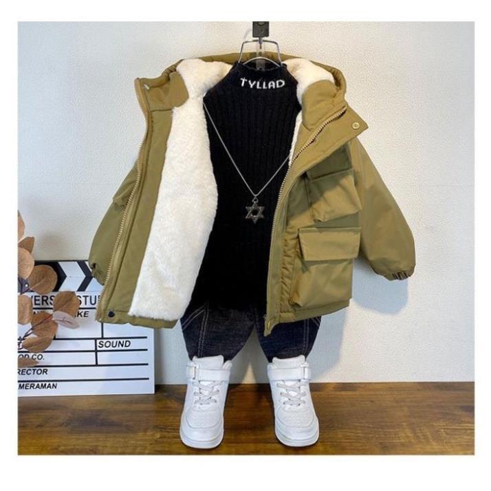 [ 18-42 KG ] Áo Khoác GIÓ LÓT LÔNG Cho Bé Trai Gái, Vải Tráng Bạc Cản Gió Chống Nước Giữ Ấm Cơ Thể