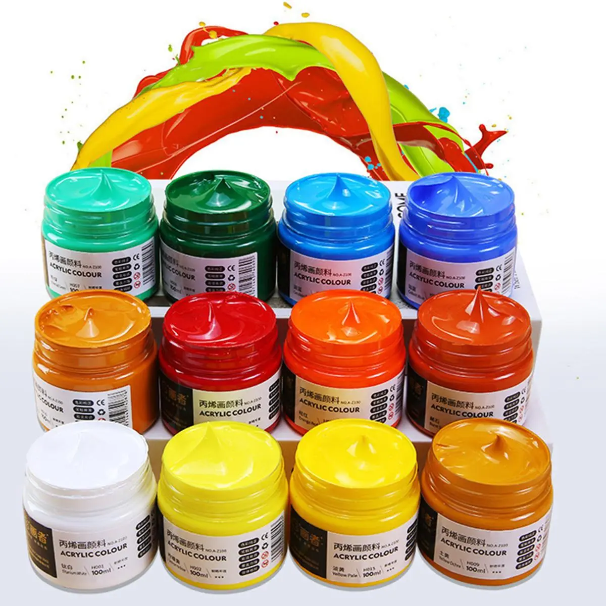 100ML Acrylic Paint Set for Painting Textile Nail Fabric Glass Professional Art Pigment