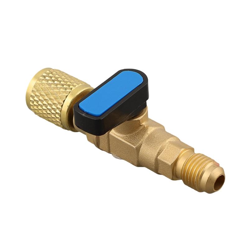 Product Introduction of Valves Straight Ball Valves R22 R410a Straight 1/4\" FIT 2.87" A/C Ball Valve Adapter HVAC Male Female 1/4" 0