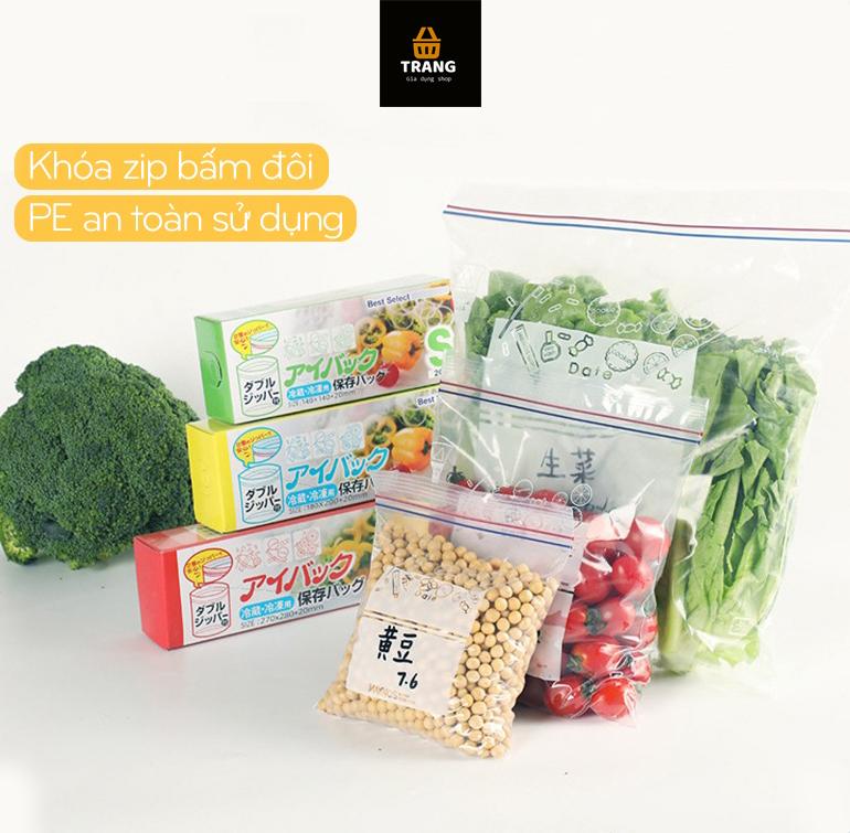 Túi Zip Đựng Thực Phẩm Túi Zipper Bảo Quản Thưc Phẩm Túi Đựng Thực Phẩm An Toàn Tiện Dụng tái sử dụng nhiều lần 