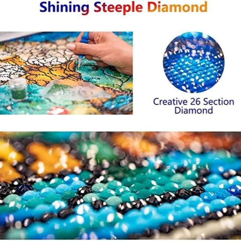 Landscape Pattern DIY Diamond Arts Colorful Painting Kit without Frame, 4 Counts/set DIY Decorative Art Picture for Beginner, Wall Art Decor for Home Living Room Bedroom, Handicraft 5
