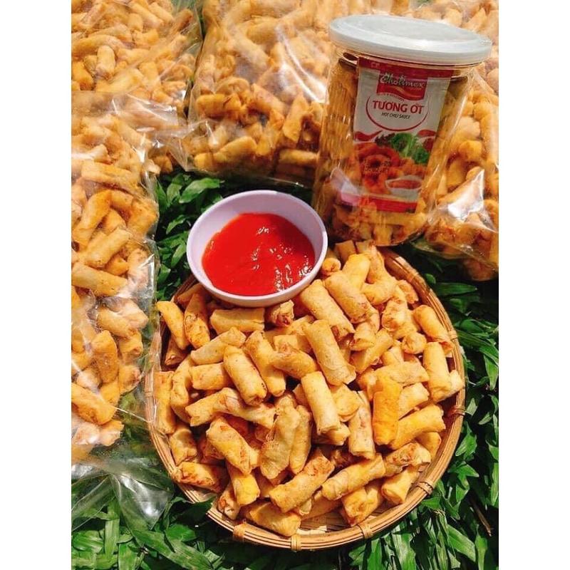   300g  Chả giò tôm sấy ăn liền ngon chả ram tôm đất snack bimbim Cay Ăn Vặt 