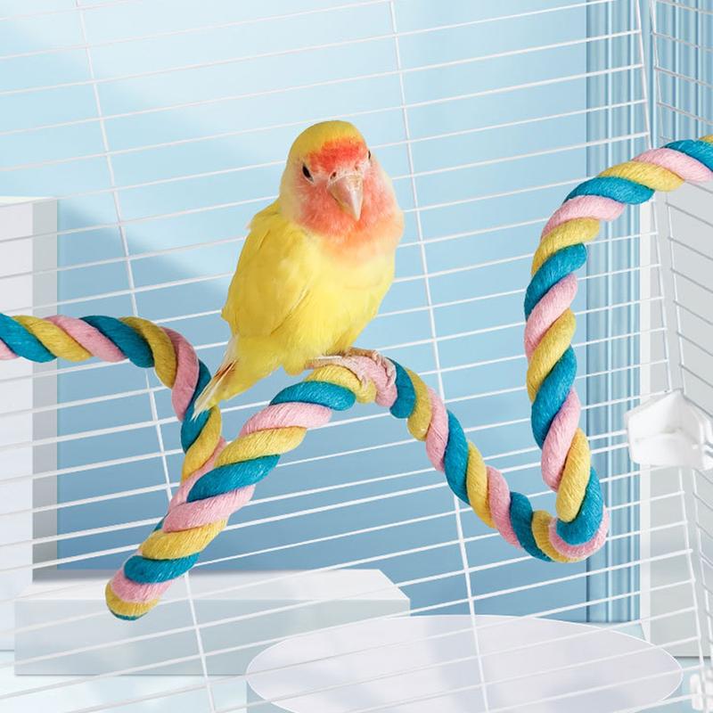 Product Introduction of Parrot Bird Standing Toys Cotton Rope Colorful Toy Chew Perches for Bird Cage Standing Woven Rope Bird Accessories Parrot Toys #464691 38
