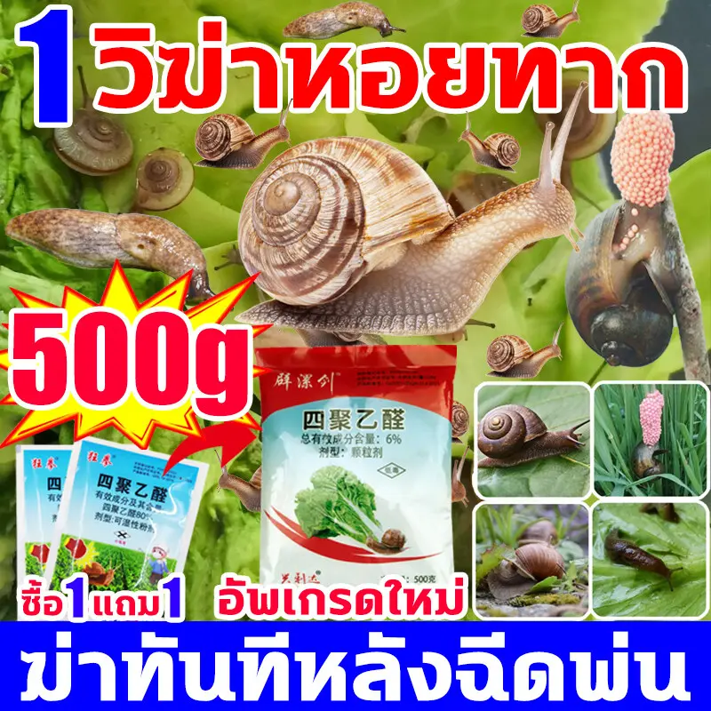 1วิฆ่าหอยทาก ยาฆ่าหอยทาก ฆ่าทันทีหลังฉีดพ่น ยากำจัดหอยทาก ไม่เป็นอันตรายต่อพืช ได้ผล 100% ซื้อ 1 แถม 1 ยาฆ่าหอย กำจัดหอยทาก สามารถฆ่าหอยทาก ทาก หอยทากแอปเปิ้ล และแมลงศัตรูซอฟต์แวร์ได้ ผลที่ยาวนาน ผงยาโดนน้ำได้ ยากำจัดหอยเชอรี่ สารกำจัดหอยทาก