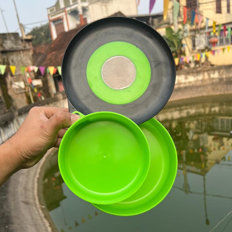 Khay Trộn Mồi Câu Cá Bát Trộn Mồi 3 Tầng Kèm Chân Căm Đất và Pat Fishing