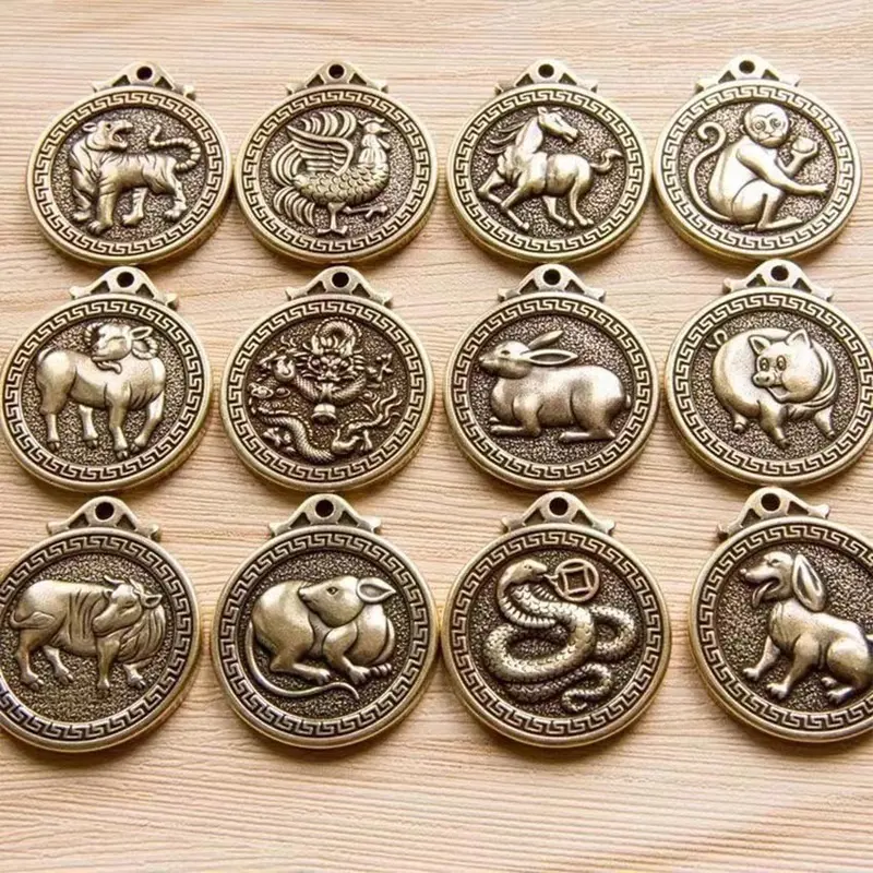 Gantungan Kunci Shio Bahan Logam Keychain 12 Shio Gantungan Kunci Naga Gantungan Kunci Motor 5
