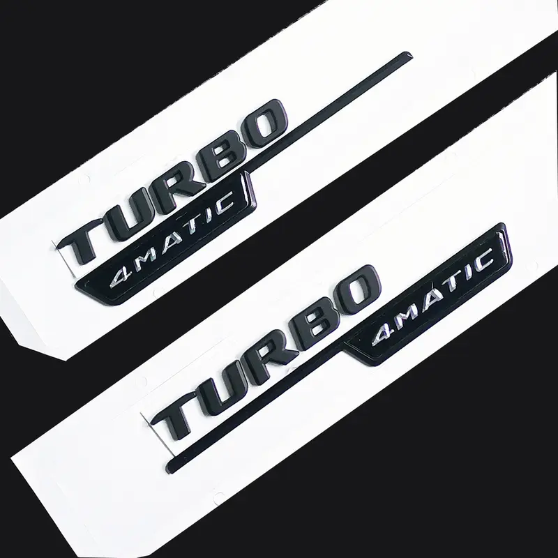 Thư biểu tượng cho Turbo 4matic AMG Huy hiệu Fender Logo Xe dán phong cách cho Mercedes Benz AMG bóng đen 5