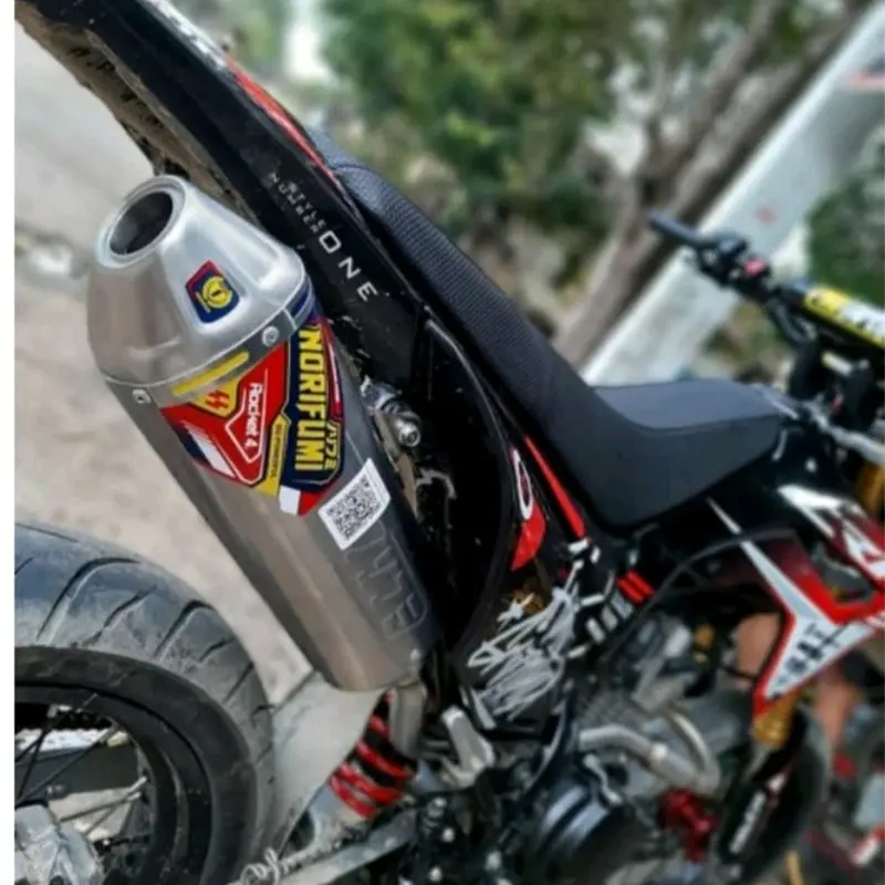Knalpot Norifumi Rocket 4 logo baru klx crf d-tracker wr pemasangan PNP produk only full system Motor Motorcycle Sporty 4