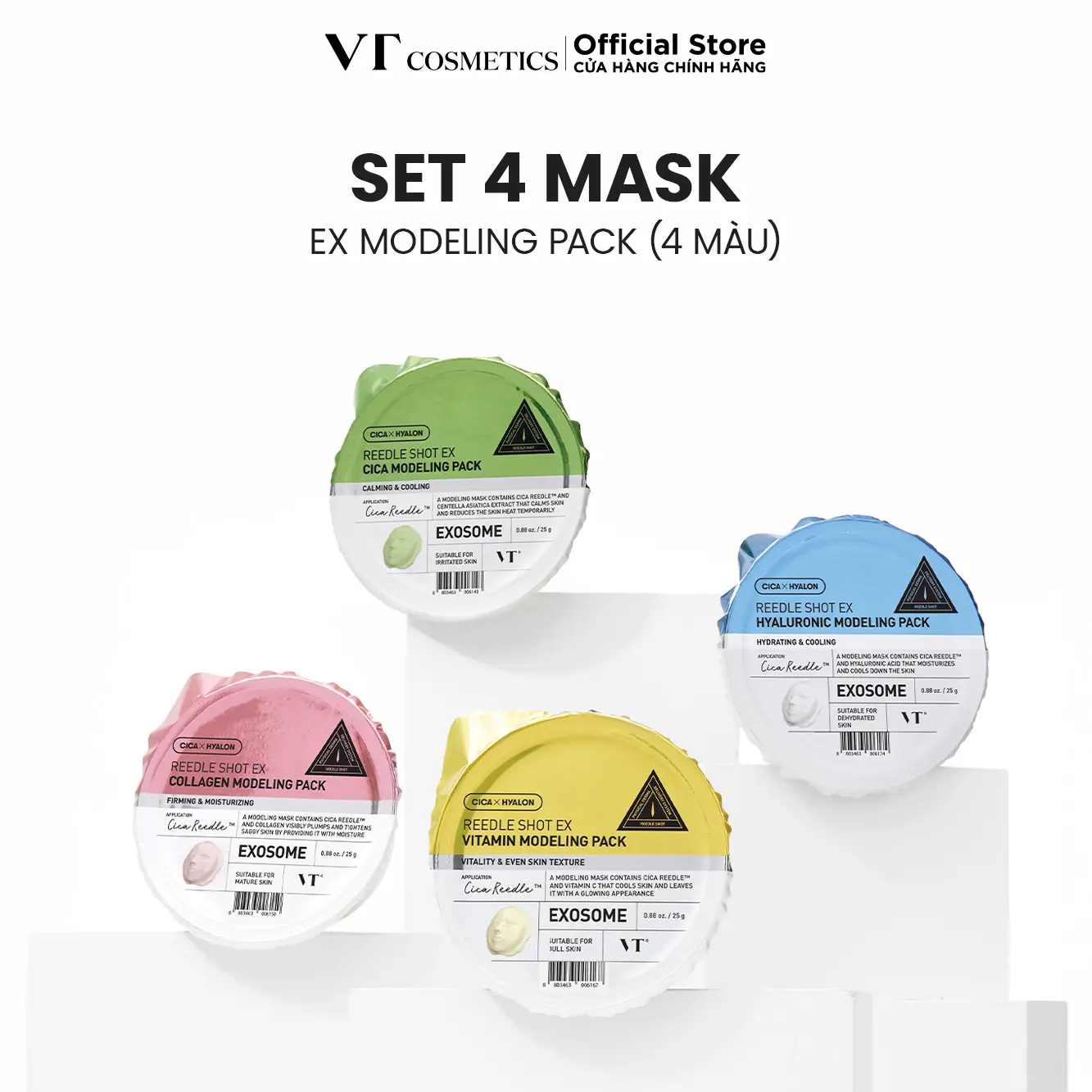 [Combo] 4 Mặt nạ dẻo VT REEDLE SHOT EX MODELING PACK