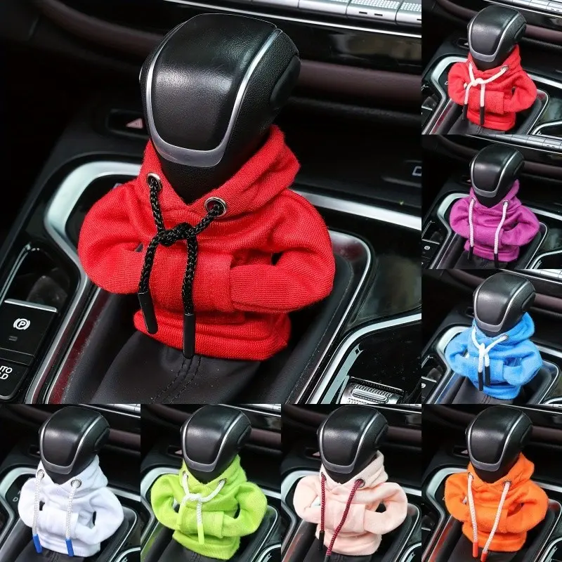Hoodie Creative Car Handle Gear Shift Knob Lever Cover Fashion Cute Car Interior Accessories