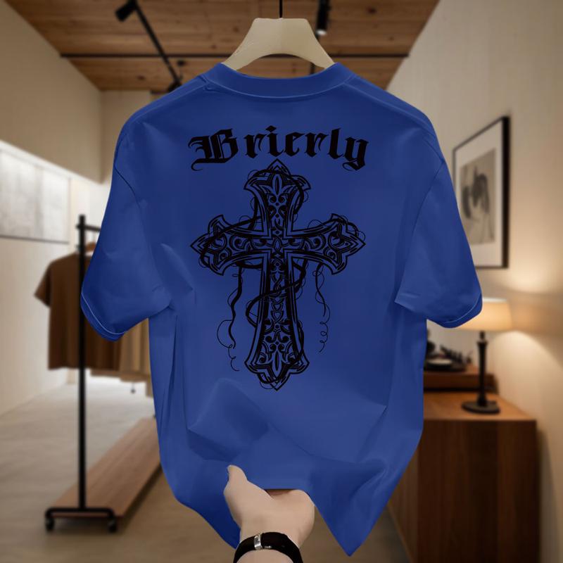 Product Introduction of American Freestyle Cross T-Shirt Men's Short Sleeves Trend Loose Plus Size Couple Oversize Top Unisex 16