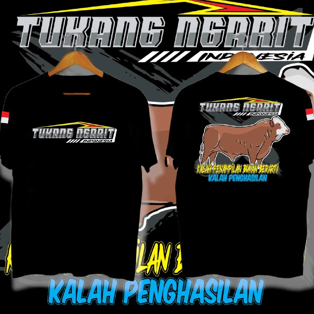 kaos tukang ngarit desain sapi limousin
