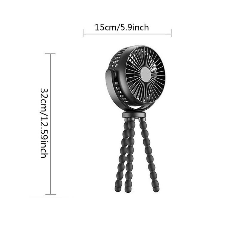 USB Rechargeable Octopus Handheld Fan, 3-speed Adjustable Stroller Fan, Portable Fan for Outdoor, Travel, Office, Learning, Gift 1